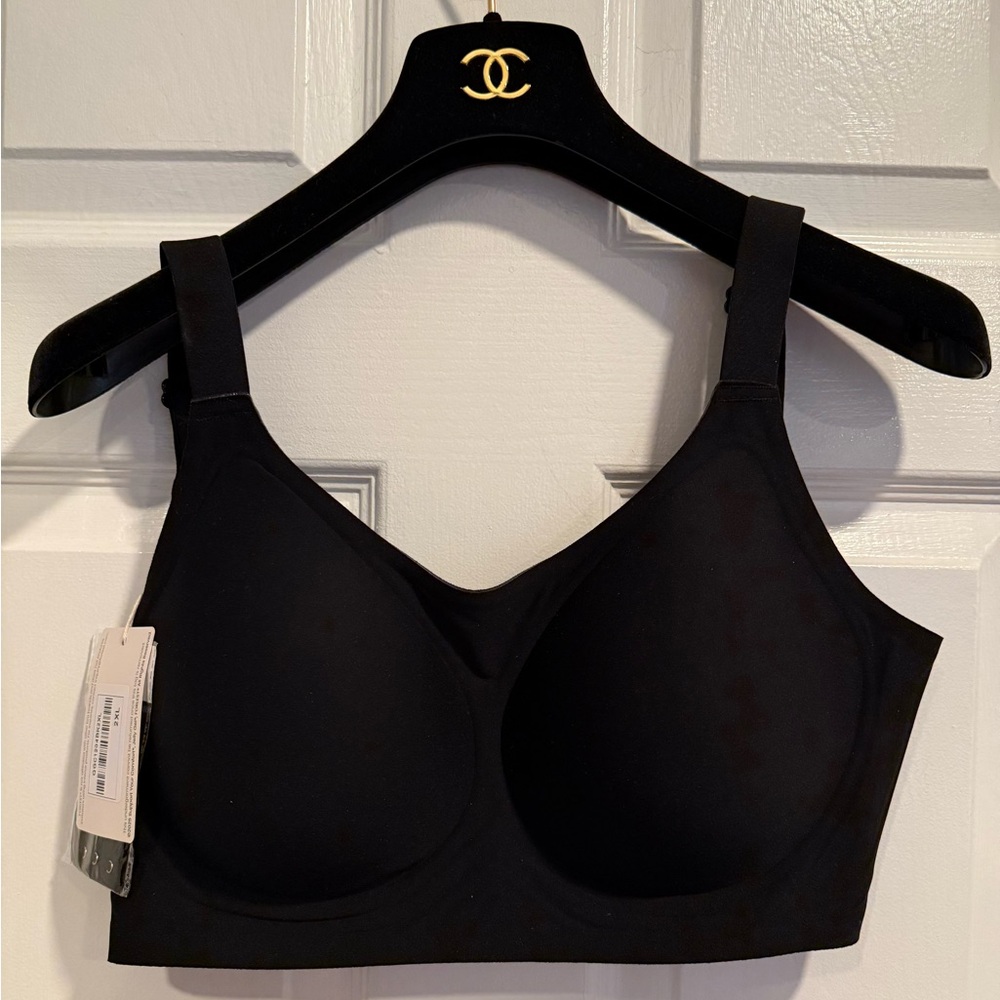 Forlest Amber 360 Jelly Gel Boob Separation Black Bra XXL w adjustable hooks NEW